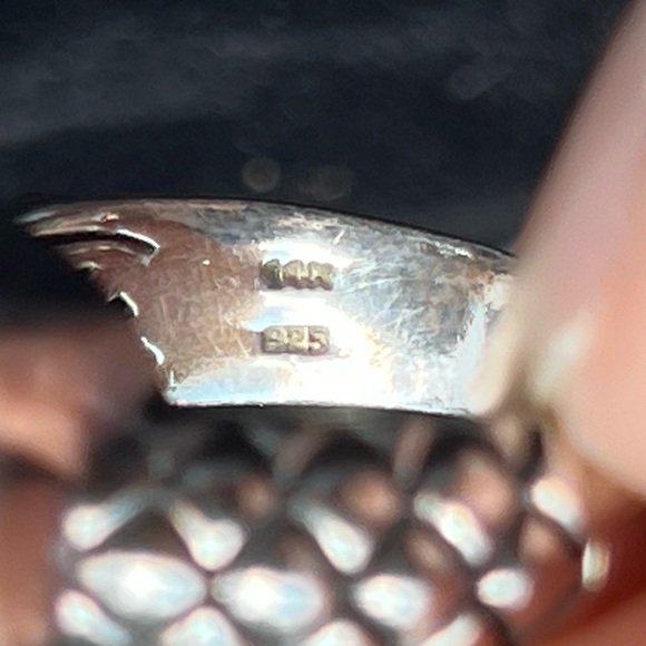 Sterling Silver/14kt Blue Gemstone Ring - Picture 3 of 4